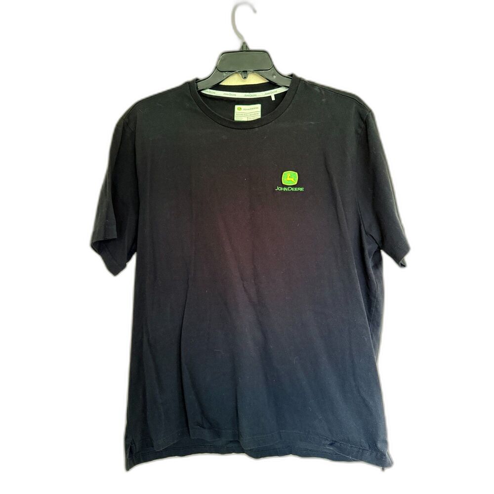 John Deere Black Graphic T-Shirt XXL Nothing Runs Like A Deere Chest Logo Tee
